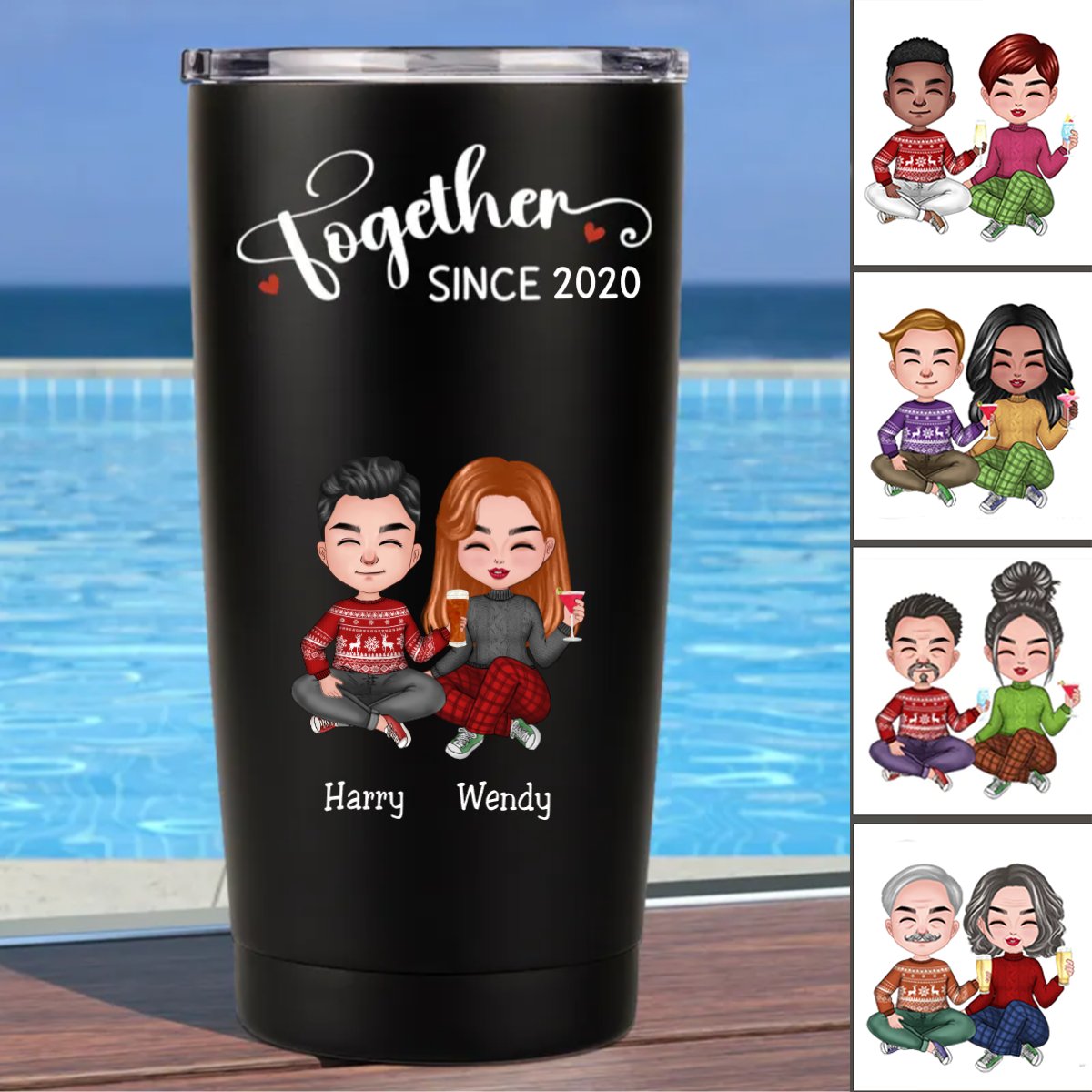 Together Since Personalized Stainless Steel Tumbler – Double Wall Insulated (BL) For Sale