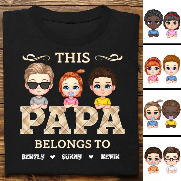 Father s Day- Vintage Papa Title - Personalized T-Shirt (TB) For Cheap