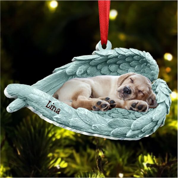 Dog Lovers - Sleeping Pet Within Angel Wings - Personalized Ornament Hot on Sale - Image 3