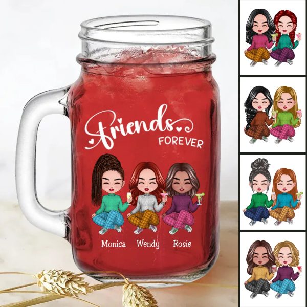 Friends - Friends Forever - Personalize Drinking Jar (White) Hot on Sale