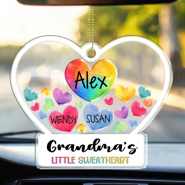 Family - Mom s Grandma s Little Sweethearts - Personalized Acrylic Car Hanger on Sale