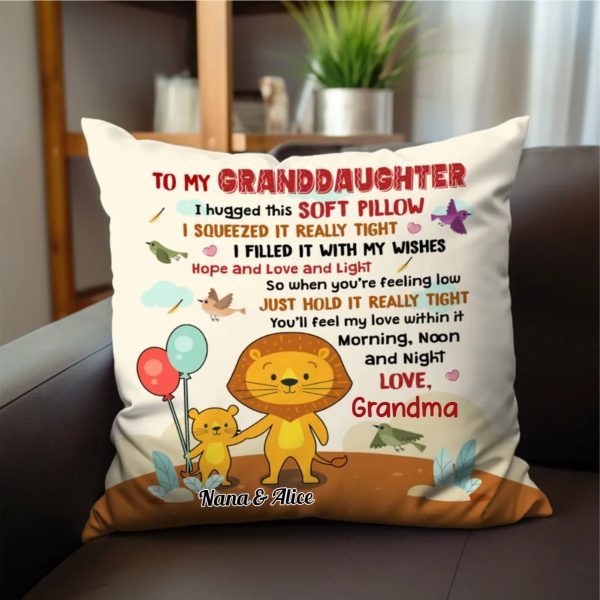 Granddaughter Lion Personalized Pillow Sale - Image 2