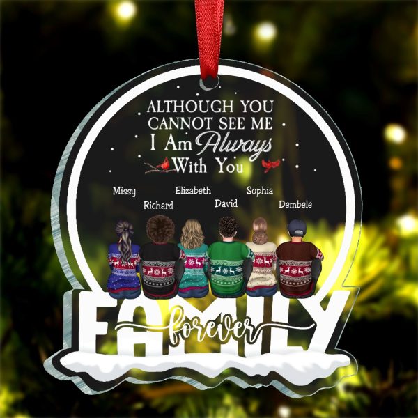 Family - Although You Can Not See Me I Am Always With You - Personalized Circle Ornament Hot on Sale - Image 3