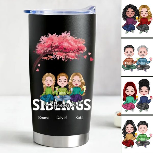 20oz Personalized Stainless Steel Tumbler for Siblings - Keeps Drinks Hot or Cold Online Sale