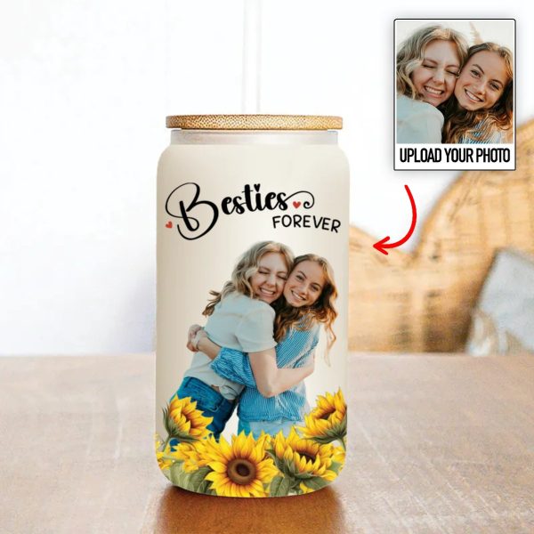 Besties - Besties Forever - Personalized Glass Can (HJ) Cheap
