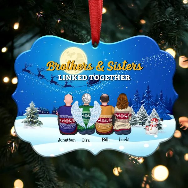 Brothers And Sisters Linked Together - Personalized Christmas Ornament (Moon) Online - Image 3