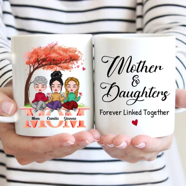 Family - Mother And Daughters Forever Linked Together - Personalized Mug (NM) Hot on Sale - Image 3