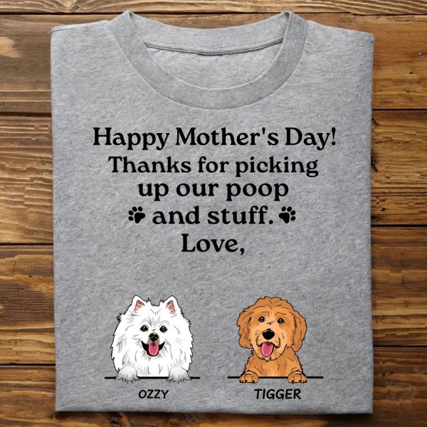 Dog Lovers - Thanks For Picking Up Our Poop And Stuff - Personalized Unisex T-Shirt Online - Image 2